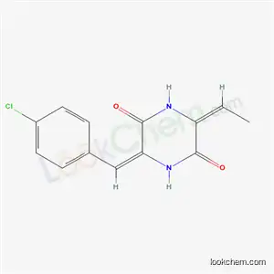 Molecular Structure of 51239-66-8 ((3E,6E)-3-[(4-chlorophenyl)methylidene]-6-ethylidenepiperazine-2,5-dione)