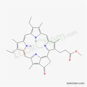 Molecular Structure of 33719-95-8 (methyl 3-(9,14-diethyl-4,8,13,18-tetramethyl-20-oxo-3,4-didehydro-24,25-dihydrophorbin-3-yl)propanoate)