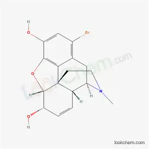 Molecular Structure of 49751-17-9 ((5R,6S)-1-Bromo-7,8-didehydro-4,5-epoxy-17-methyl-morphinan-3,6-diol)