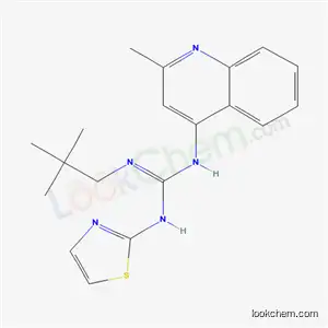Molecular Structure of 71079-48-6 (2-(2,2-dimethylpropyl)-1-(2-methylquinolin-4-yl)-3-(1,3-thiazol-2-yl)guanidine)
