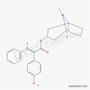 Molecular Structure of 67210-55-3 (8-methyl-8-azabicyclo[3.2.1]oct-3-yl (2E)-2-(4-hydroxyphenyl)-3-phenylprop-2-enoate)