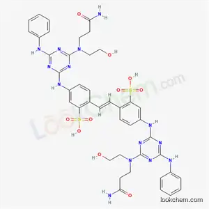 Benzenesulfonic acid, 2,2'-(1,2-ethenediyl)bis(5-((4-((3-amino-3-oxopropyl)(2-hydroxyethyl)amino)-6-(phenylamino)-1,3,5-triazin-2-yl)amino)-
