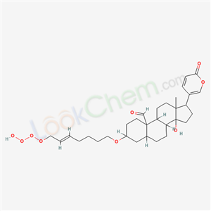 110098-43-6,Bovoside A,Bovoside;3-[(E)-7-hydroperoxyperoxyhept-5-enoxy]-14-hydroxy-13-methyl-17-(6-oxopyran-3-yl)-1,2,3,4,5,6,7,8,9,11,12,15,16,17-tetradecahydrocyclopenta[a]phenanthrene-10-carbaldehyde;Bovogenin A-alpha, L-thevetosid [German];Bovosid A [German];