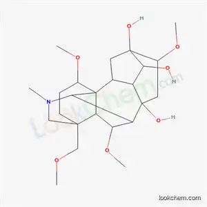 Molecular Structure of 466-23-9 (1,6,16-trimethoxy-4-(methoxymethyl)-20-methylaconitane-8,13,14-triol)