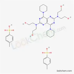 Molecular Structure of 49845-74-1 (2,2',2'',2'''-[(4,8-dipiperidinopyrimido[5,4-d]pyrimidine-2,6-diyl)dinitrilo]tetraethanol bis(toluene-p-sulphonate))