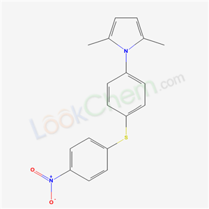 66603-27-8,2,5-Dimethyl-1-[4-[(4-nitrophenyl)thio]phenyl]-1H-pyrrole,2,5-Dimethyl-1-(4-((4-nitrophenyl)thio)phenyl)-1H-pyrrole;1H-Pyrrole,2,5-dimethyl-1-(4-((4-nitrophenyl)thio)phenyl);(Nitro-4' phenylthio-4 phenyl)-1 dimethyl-2,5 pyrrole [French];