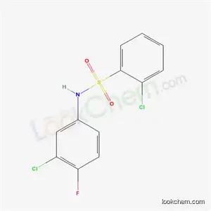 Molecular Structure of 5109-37-5 (2-chloro-N-(3-chloro-4-fluorophenyl)benzenesulfonamide)