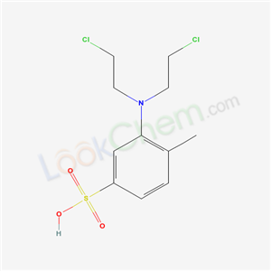 19768-75-3,3-[Bis(2-chloroethyl)amino]-4-methylbenzene-1-sulfonic acid,3-[Bis-(2-chloro-ethyl)-amino]-4-methyl-benzenesulfonic acid;3-[N.N-Bis-(2-chlor-ethyl)-amino]-4-methyl-benzol-sulfonsaeure;