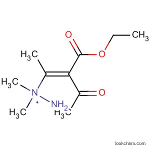 Molecular Structure of 107127-03-7 (2-Butenoic acid, 2-acetyl-3-(2,2-dimethylhydrazino)-, ethyl ester, (E)-)