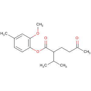 Molecular Structure of 111248-49-8 (Hexanoic acid, 2-(1-methylethyl)-5-oxo-, 2-methoxy-4-methylphenyl
ester)
