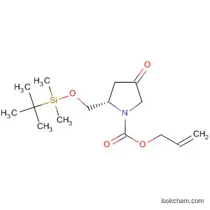 Molecular Structure of 126408-58-0 (1-Pyrrolidinecarboxylic acid,
2-[[[(1,1-dimethylethyl)dimethylsilyl]oxy]methyl]-4-oxo-, 2-propenyl ester,
(S)-)