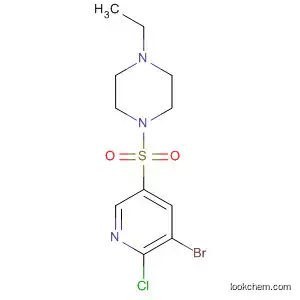 Molecular Structure of 247582-63-4 (Piperazine, 1-[(5-bromo-6-chloro-3-pyridinyl)sulfonyl]-4-ethyl-)