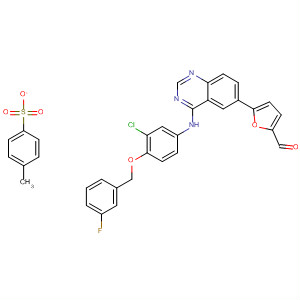 5-[4-[[3-Chloro-4-[(3-fluorophenyl)methoxy]phenyl]amino]-6-quinazolinyl]-2-furancarbaldehyde tosylate