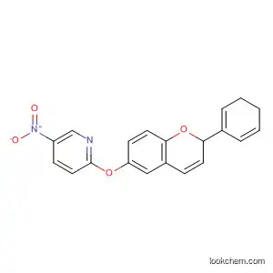 Molecular Structure of 488847-28-5 (Pyridine, 2-[(3,4-dihydro-2-phenyl-2H-1-benzopyran-6-yl)oxy]-5-nitro-)