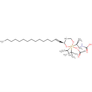 Molecular Structure of 498541-36-9 (Carbamic acid,
[(4R,5S)-2,2-bis(1,1-dimethylethyl)-4-(1E)-1-pentadecenyl-1,3-dioxa-2-
silacyclohex-5-yl]-, 1,1-dimethylethyl ester)
