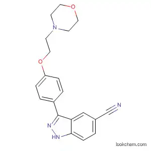 Molecular Structure of 395103-65-8 (3-[4-[2-(Morpholin-4-yl)ethoxy]phenyl]-1H-indazole-5-carbonitrile)