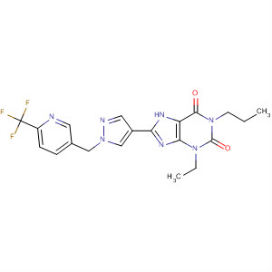 1H-Purine-2,6-dione,
3-ethyl-3,7-dihydro-1-propyl-8-[1-[[6-(trifluoromethyl)-3-pyridinyl]methyl]-
1H-pyrazol-4-yl]-