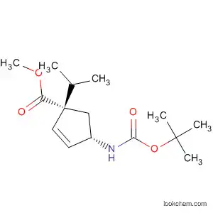 Molecular Structure of 624734-31-2 (2-Cyclopentene-1-carboxylic acid,
4-[[(1,1-dimethylethoxy)carbonyl]amino]-1-(1-methylethyl)-, methyl ester,
(1S,4S)-)