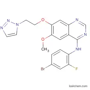 Molecular Structure of 413599-62-9 (4-Quinazolinamine,
N-(4-bromo-2-fluorophenyl)-6-methoxy-7-[2-(1H-1,2,3-triazol-1-yl)ethoxy
]-)