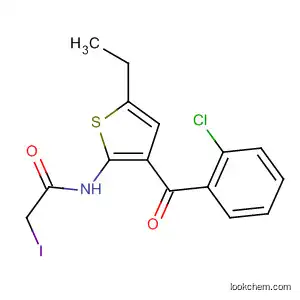 Molecular Structure of 50509-01-8 (3-(o-Chlorobenzoyl)-5-ethyl-2-(iodoacetylamino)thiophene)