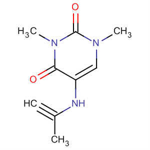 Molecular Structure of 105556-09-0 (2,4(1H,3H)-Pyrimidinedione, 1,3-dimethyl-5-(2-propynylamino)-)