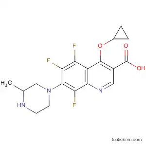 Molecular Structure of 110871-96-0 (3-Quinolinecarboxylic acid,
1-cyclopropyl-5,6,8-trifluoro-1,4-dihydro-7-(3-methyl-1-piperazinyl)-4-ox
o-)