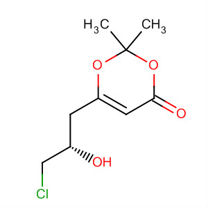 Molecular Structure of 136033-09-5 (4H-1,3-Dioxin-4-one, 6-(3-chloro-2-hydroxypropyl)-2,2-dimethyl-, (S)-)