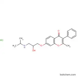 4H-1-Benzopyran-4-one,
7-[2-hydroxy-3-[(1-methylethyl)amino]propoxy]-2-methyl-3-phenyl-,
hydrochloride
