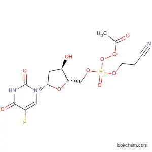 Molecular Structure of 183674-42-2 (5'-Uridylic acid, 2'-deoxy-5-fluoro-, mono(2-cyanoethyl) ester, 3'-acetate)