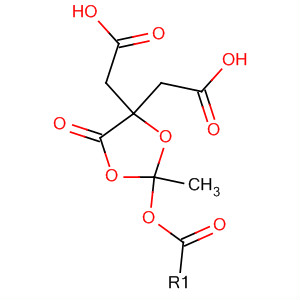 Molecular Structure of 184834-31-9 (1,3-Dioxolane-4,4-diacetic acid, 5-oxo-, monomethyl ester)