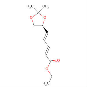 Molecular Structure of 185025-32-5 (2,4-Pentadienoic acid, 5-[(4S)-2,2-dimethyl-1,3-dioxolan-4-yl]-, ethyl
ester, (2E,4E)-)