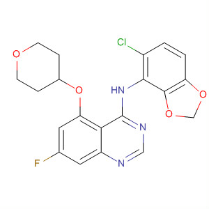 4-Quinazolinamine,
N-(5-chloro-1,3-benzodioxol-4-yl)-7-fluoro-5-[(tetrahydro-2H-pyran-4-yl)
oxy]-(379230-38-3)