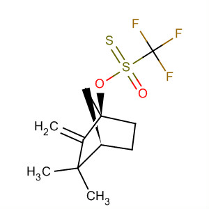 Molecular Structure of 196790-52-0 (Methanesulfonothioic acid, trifluoro-,
S-[(1R,4R)-3,3-dimethyl-2-methylenebicyclo[2.2.1]hept-1-yl] ester)