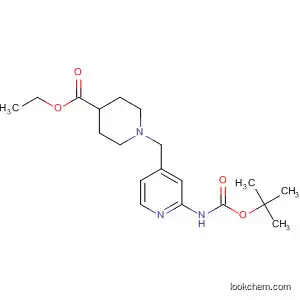 Molecular Structure of 416852-10-3 (4-Piperidinecarboxylic acid,
1-[[2-[[(1,1-dimethylethoxy)carbonyl]amino]-4-pyridinyl]methyl]-, ethyl
ester)