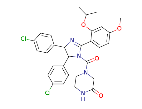 Nutlin 3a 2-Piperazinone, 4-[[(4S,5R)-4,5-bis(4-chlorophenyl)-4,5-dihydro-2-[4-methoxy-2-(1-methylethoxy)phenyl]-1H-imidazol-1-yl]carbonyl]-
