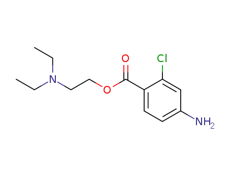 Molecular Structure of 133-16-4 (2-DIETHYLAMINOETHYL 4-AMINO-2-CHLORO-BENZOATE)