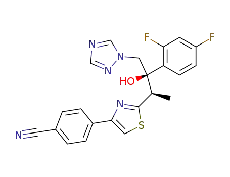 Molecular Structure of 182760-06-1 (4-[2-[(2R,3R)-3-(2,4-difluorophenyl)-3-hydroxy-4-(1,2,4-triazol-1-yl)b utan-2-yl]-1,3-thiazol-4-yl]benzonitrile)