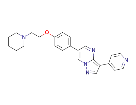Molecular Structure of 866405-64-3 (6-[4-(2-PIPERIDIN-1-YLETHOXY)PHENYL]-3-PYRIDIN-4-YLPYRAZOLO[1,5-A]PYRIMIDINE)