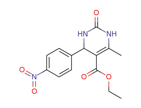Molecular Structure of 123371-45-9 (ethyl 6-methyl-4-(4-nitrophenyl)-2-oxo-1,2,3,4-tetrahydro-5-pyrimidinecarboxylate)