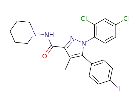 1-(2,4-Dichlorophenyl)-5-(4-iodophenyl)-4-methyl-N-1-piperidinyl-1H-pyrazole-3-carboxamide