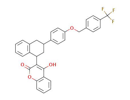 2H-1-Benzopyran-2-one,4-hydroxy-3-[1,2,3,4-tetrahydro-3-[4-[[4-(trifluoromethyl)phenyl]methoxy]phenyl]-1-naphthalenyl]-,cis- (9CI)