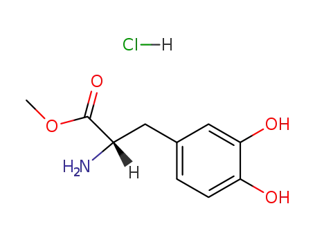 Molecular Structure of 1421-65-4 (l-3,4-dihydroxyphenylalanine methyl ester hydrochloride)