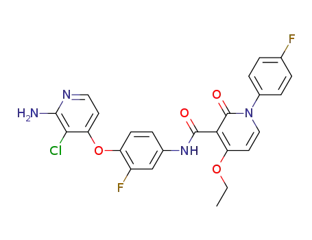 Molecular Structure of 1025720-94-8 (N-[4-[(2-Amino-3-chloropyridin-4-yl)oxy]-3-fluorophenyl]-4-ethoxy-1-(4-fluorophenyl)-2-oxo-1,2-dihydropyridine-3-carboxamide)