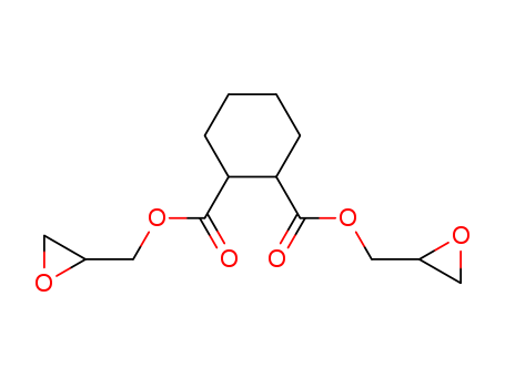 5493-45-8,Diglycidyl 1,2-cyclohexanedicarboxylate,1-Propanol, 2,3-epoxy-,1,2-cyclohexanedicarboxylate (2:1) (8CI);Bis(2,3-epoxypropyl)1,2-cyclohexanedicarboxylate;Cyclohexane-1,2-dicarboxylic acid diglycidylester;Diglycidyl 1,2-cyclohexanedicarboxylate;Diglycidyl hexahydrophthalate;Hexahydrophthalic acid diglycidyl ester;