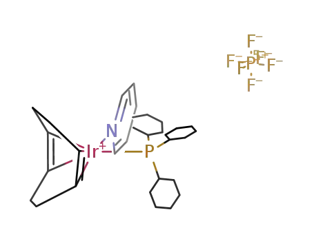 Molecular Structure of 64536-78-3 ((1,5-CYCLOOCTADIENE)(PYRIDINE)(TRICYCLOHEXYLPHOSPHINE)IRIDIUM(I) HEXAFLUOROPHOSPHATE)
