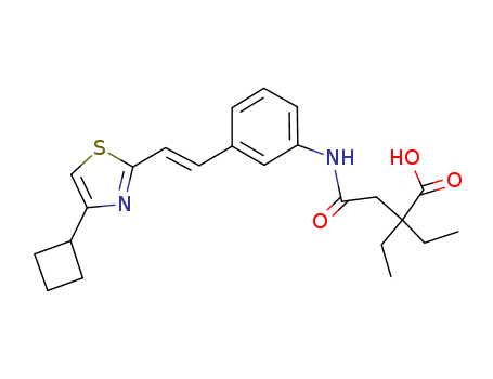 Cinalukast;4-[[3-[(1E)-2-(4-Cyclobutyl-2-thiazolyl)ethenyl]phenyl]aMino]-2,2-diethyl-4-oxobutanoicacid