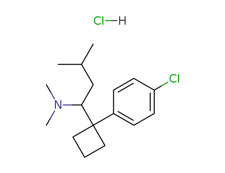 84485-00-7,Sibutramine hydrochloride,Cyclobutanemethanamine,1-(4-chlorophenyl)-N,N-dimethyl-a-(2-methylpropyl)-, hydrochloride (9CI);BTS 54524;Reductil;Sibutraminehydrochloride;1-(4-Chlorophenyl)-N,N-dimethyl-alpha-(2-methylpropyl)cyclobutanemethanamine hydrochloride;Meridia;Sibutramine HCl;Yeduc;