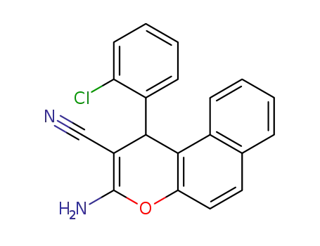 Molecular Structure of 111861-47-3 (3-amino-1-(2-chlorophenyl)-1H-benzo[f]chromene-2-carbonitrile)