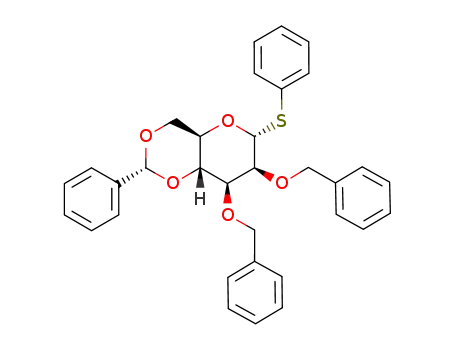 Molecular Structure of 159407-17-7 (α-D-Mannopyranoside, phenyl 2,3-bis-O-(phenylmethyl)-4,6-O-[(R)-phenylmethylene]-1-thio-)