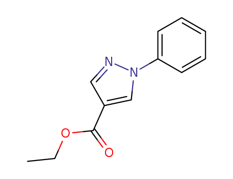 Molecular Structure of 885-94-9 (Ethyl 1-phenyl-1H-pyrazole-4-carboxylate, 97%)